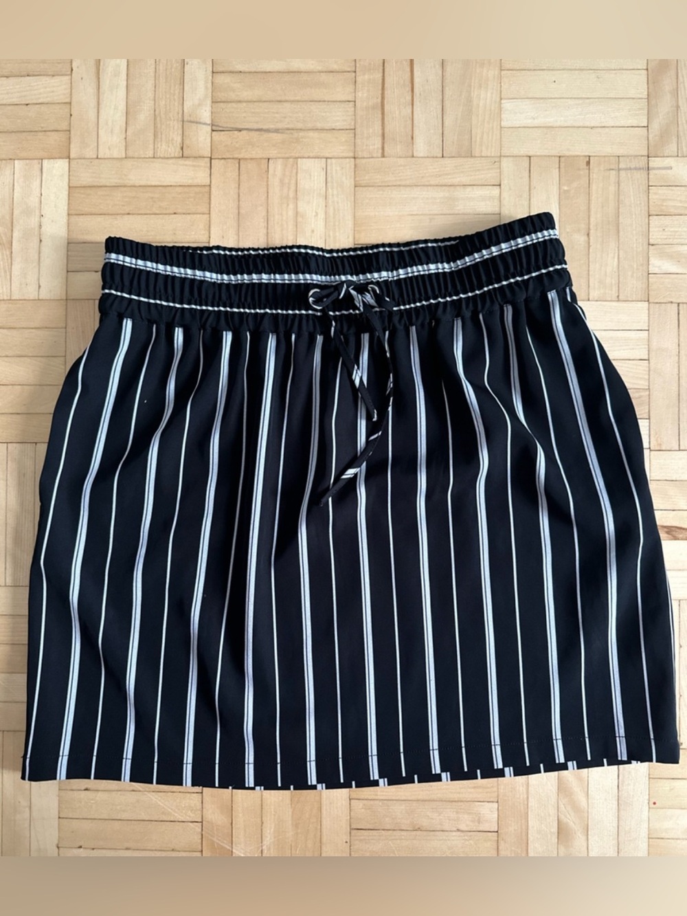 Dynamite Black Skirt with White Pinstripes